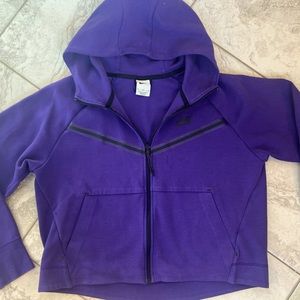 NIKE tech full zip up, purple size medium